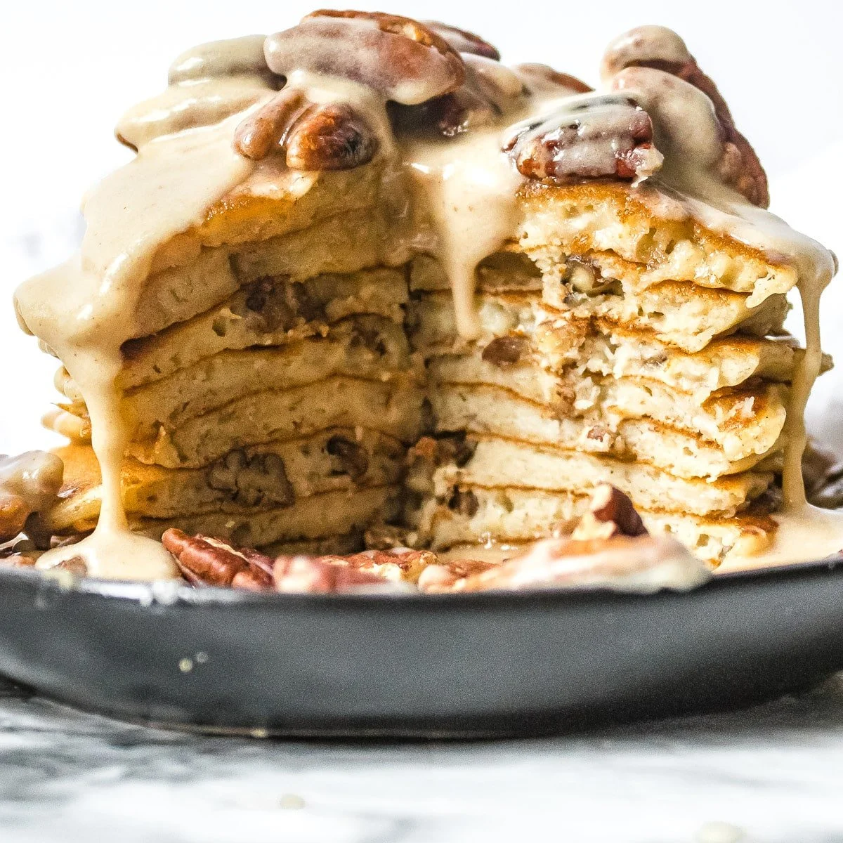Banana Cinnamon Pancakes with Pecans