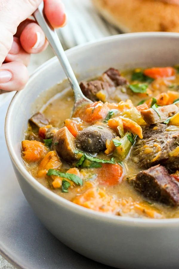 Beef and Sweet Potato Mushroom Stew