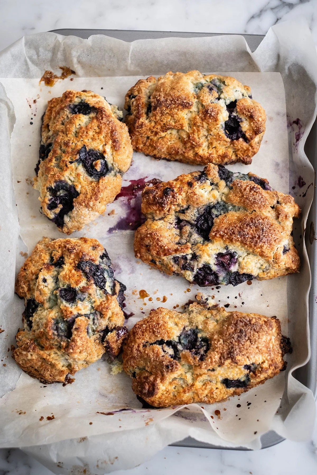 Blueberry Lemon Scones in One Bowl