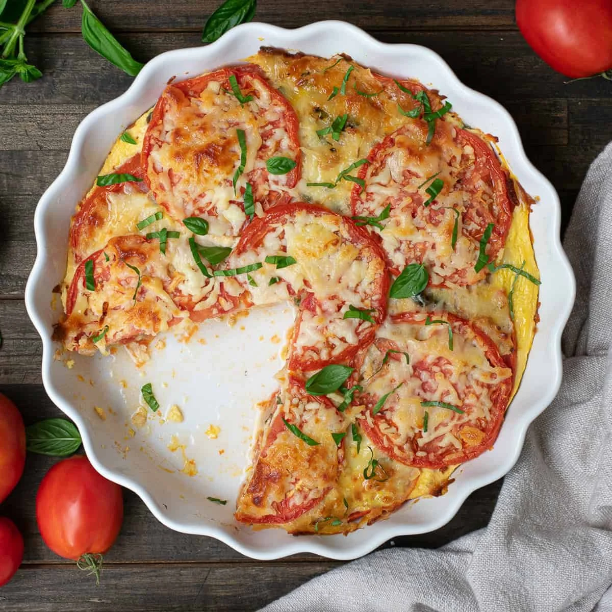 Crustless Tomato Pie Made Easy