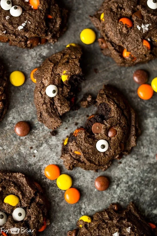 Delicious Double Double Chocolate Peanut Butter Cookie on a plate