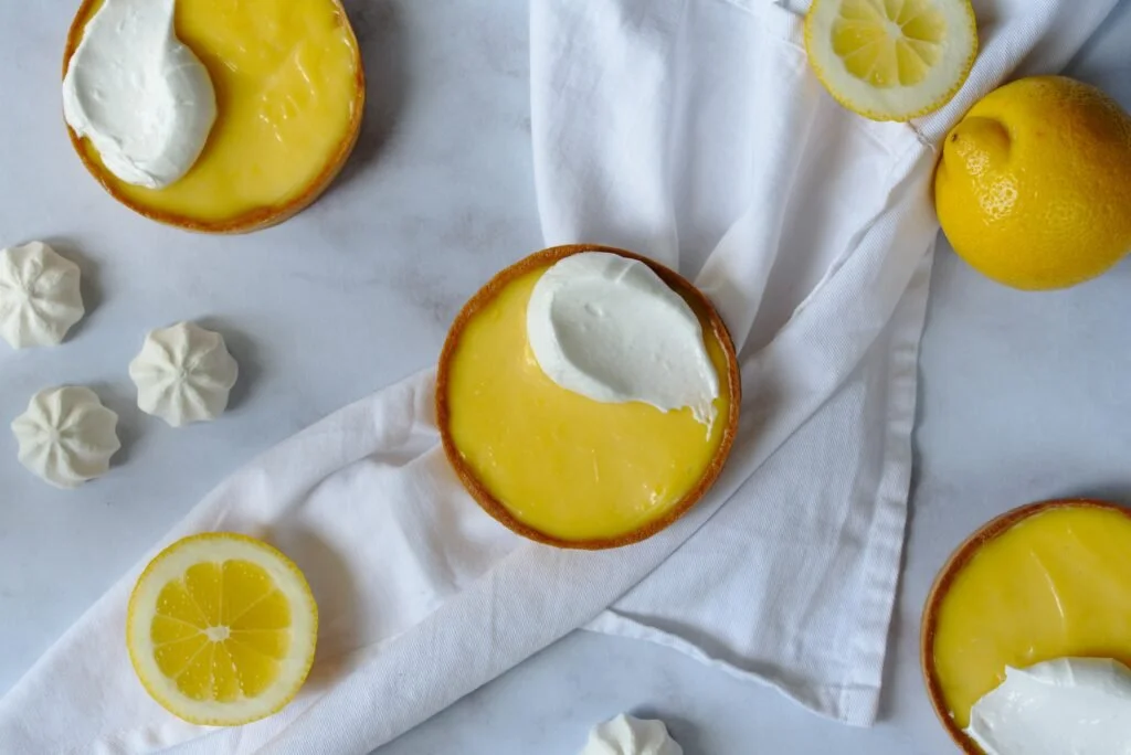 Delicious French-style lemon meringue tart with fluffy meringue topping