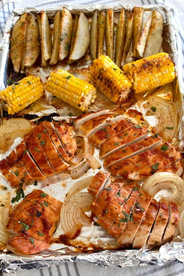 Grilled BBQ Chicken Sheet Pan