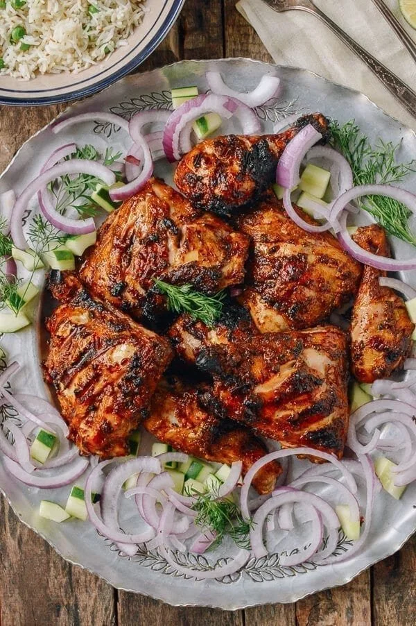 Grilled Tandoori Chicken with Rice