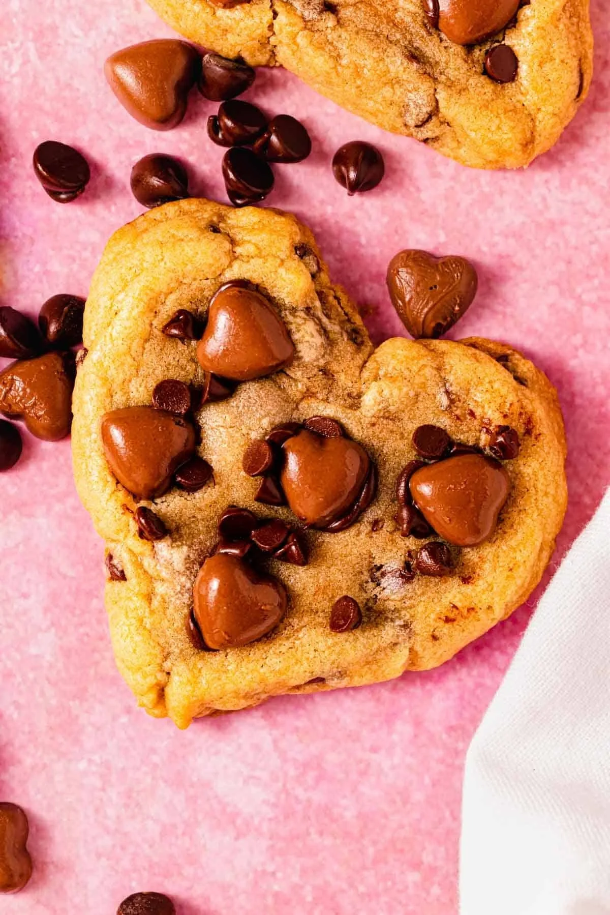 Heart-Shaped Chocolate Chip Cookies