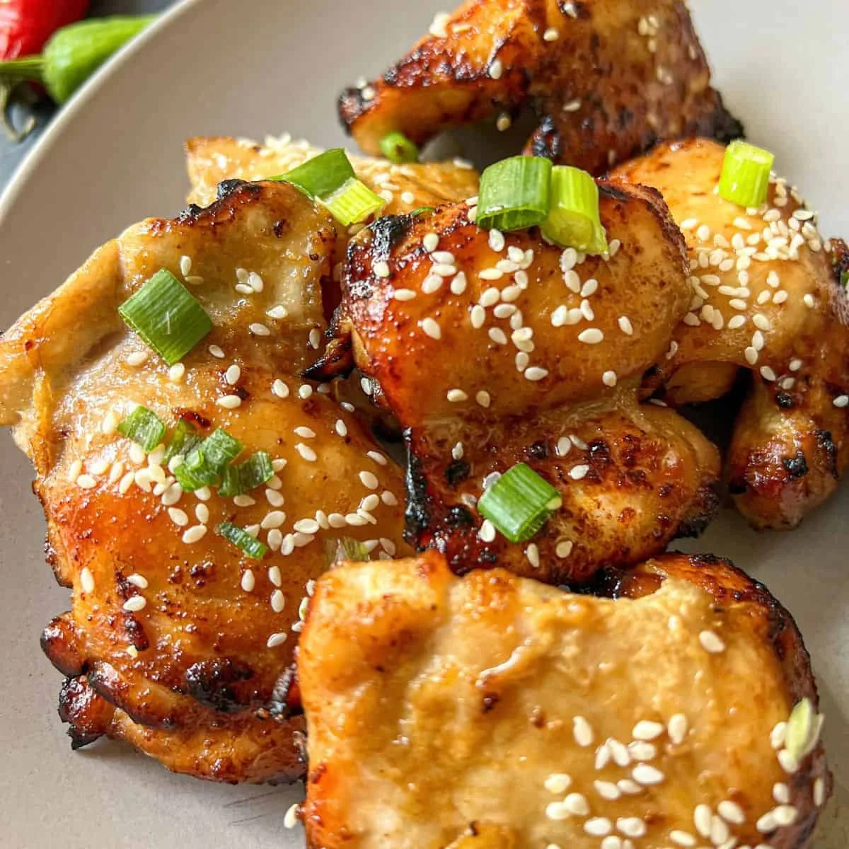 Honey Garlic Air Fryer Chicken Thighs