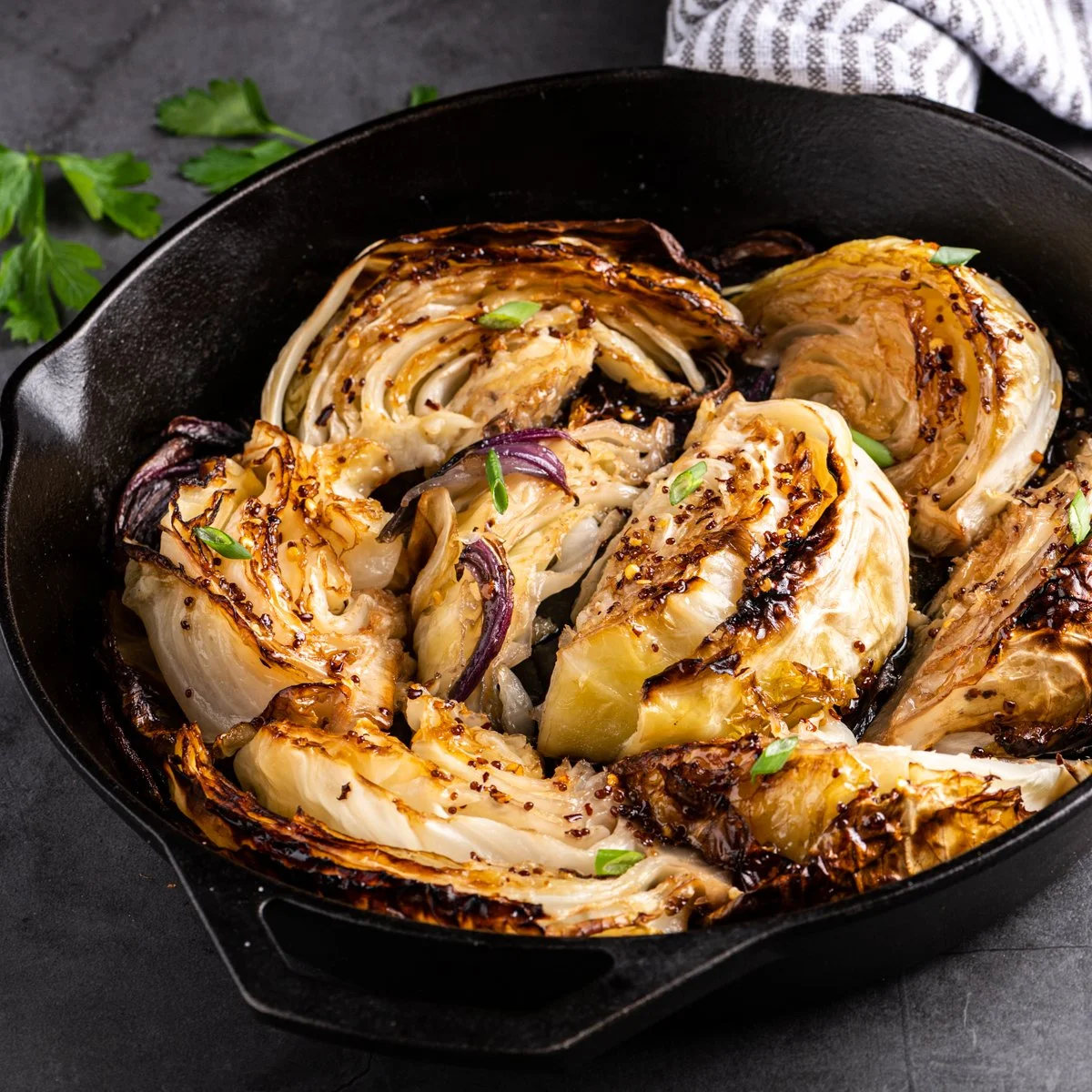 Hot Honey Roasted Cabbage