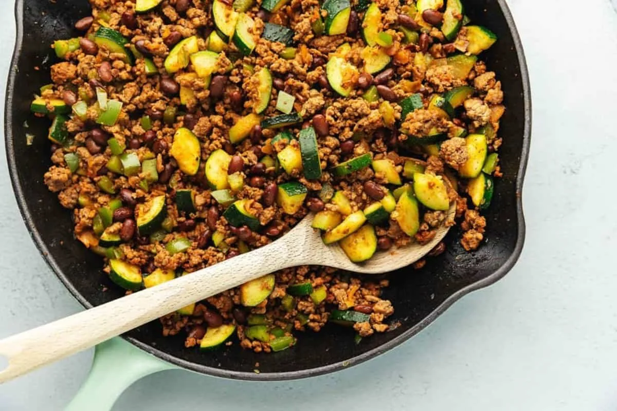 Keto Ground Beef Zucchini Skillet
