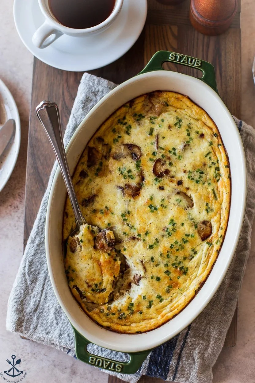 Mushroom Crustless Quiche