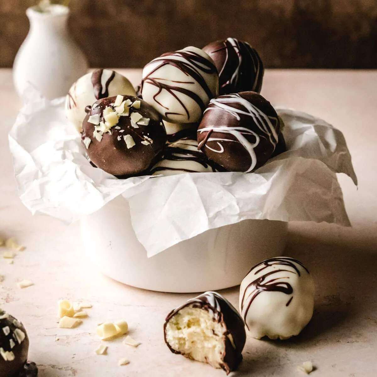No-Bake Cream Cheese White Chocolate Truffles