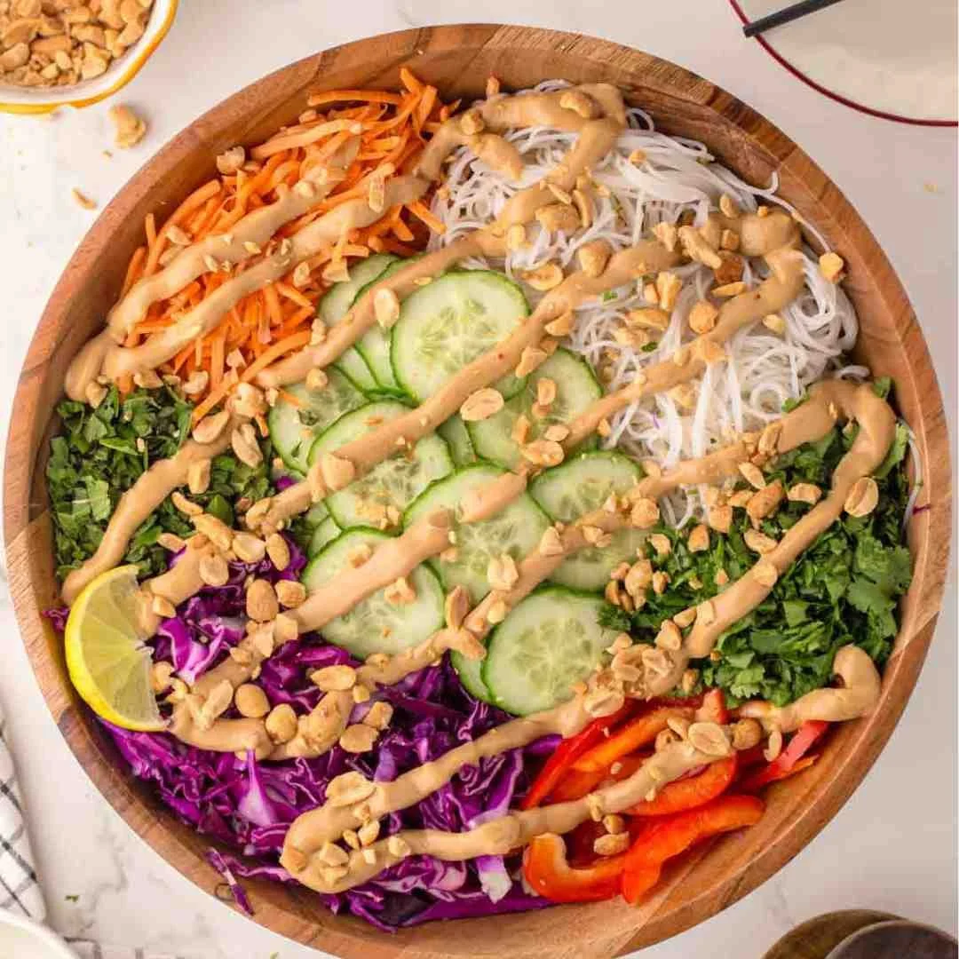 Peanut Sauce Spring Roll Salad