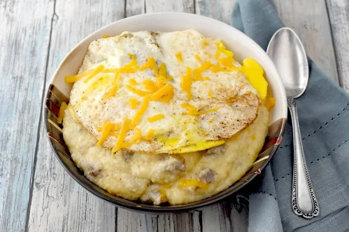 Sausage, Egg, and Cheese Grits