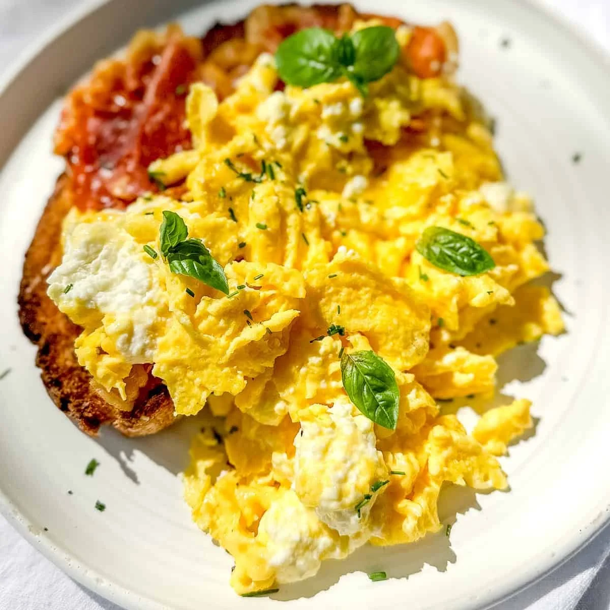 Silky Ricotta Scrambled Eggs