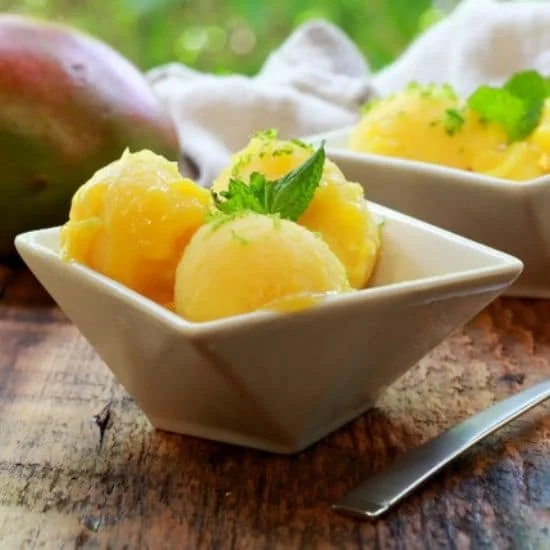 Simple Mango Coconut Sorbet