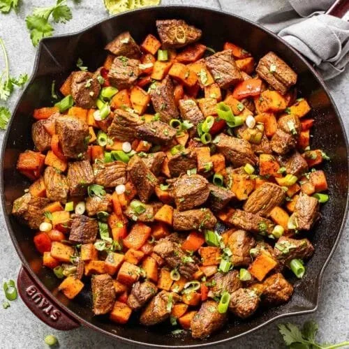 Skillet Steak with Sweet Potatoes