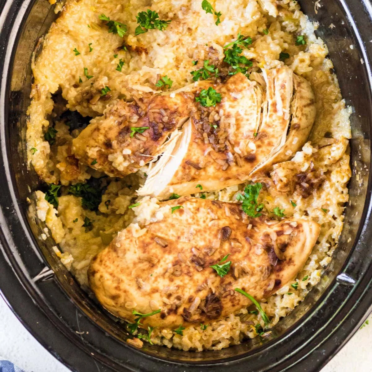 Slow Cooker Chicken Rice Bake