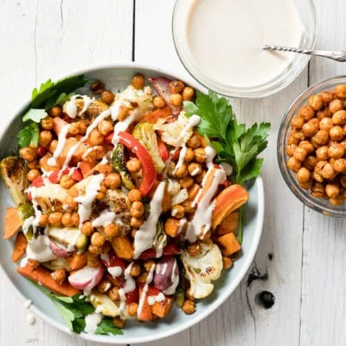 Spiced Chickpeas with Roasted Vegetables