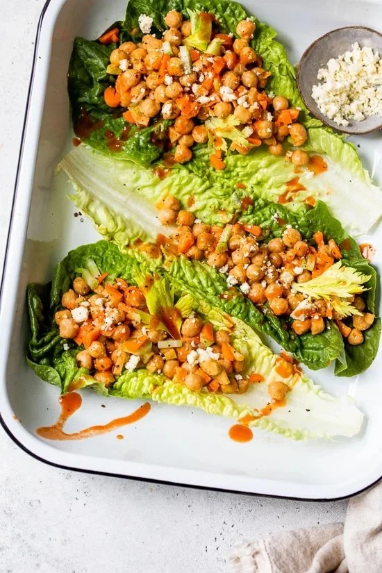 Delicious Spicy Buffalo Chickpea Salad with vibrant vegetables