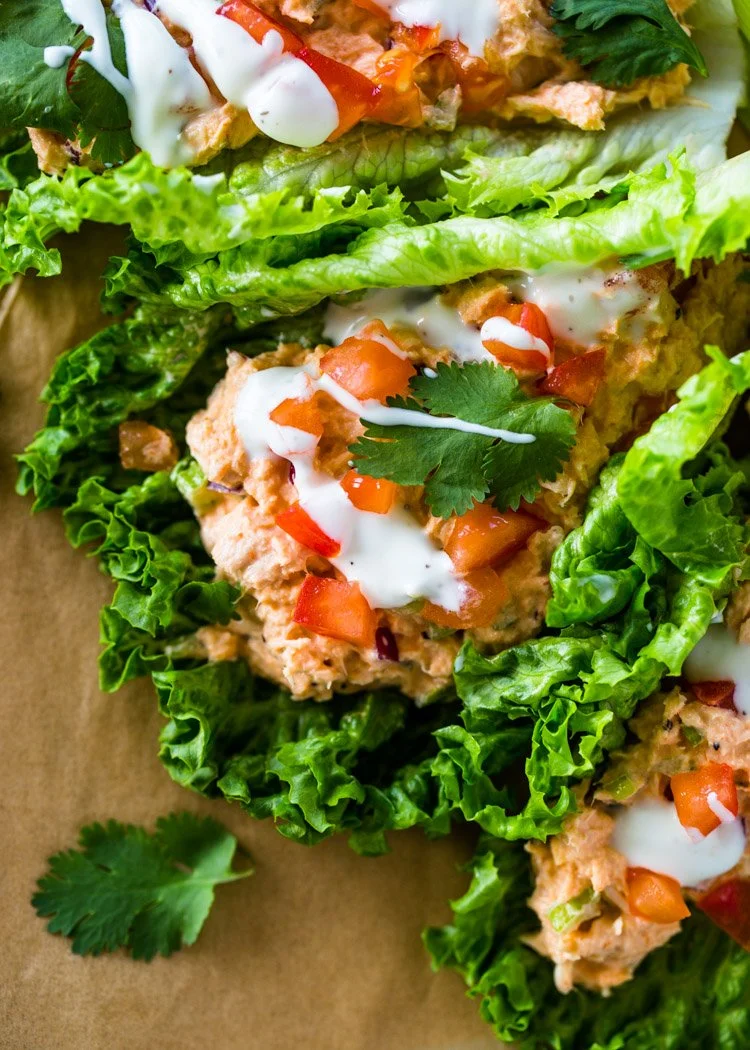Spicy Sriracha Tuna Lettuce Wraps