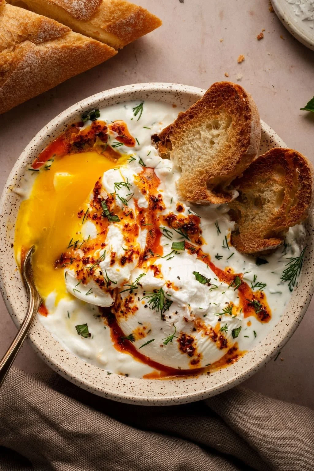 Turkish Eggs with Yogurt Butter Sauce