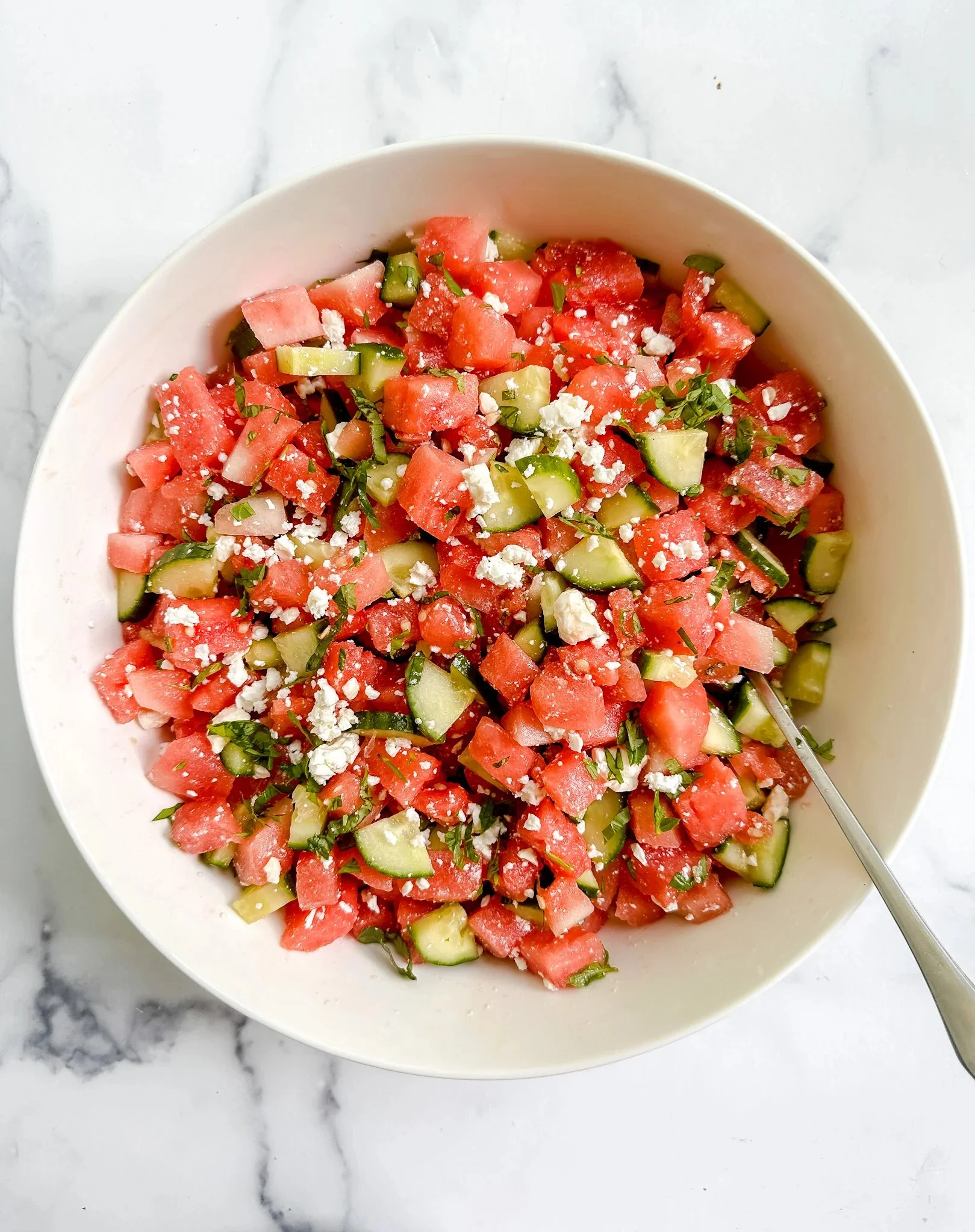 Watermelon Cucumber Feta Salad